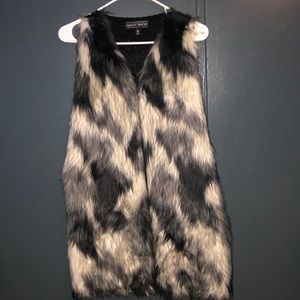 Fur cardigan vest